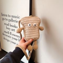 ins新款网红迷你儿童女童面包片亲子斜跨挎配饰手机小包包