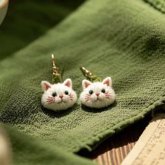 2025新款可爱小猫咪耳钩耳钉女生个性时尚耳饰耳环饰品高颜值学生