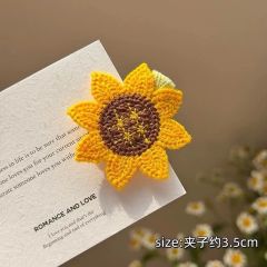 白鹿同款向日葵花朵发夹侧边刘海夹小清新可爱黄色鸭嘴夹发卡头饰